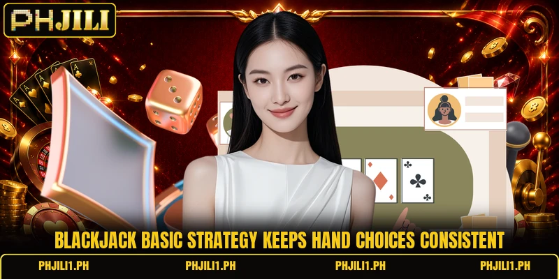 Blackjack basic strategy keeps hand choices consistent Blackjack basic strategy keeps hand choices consistent