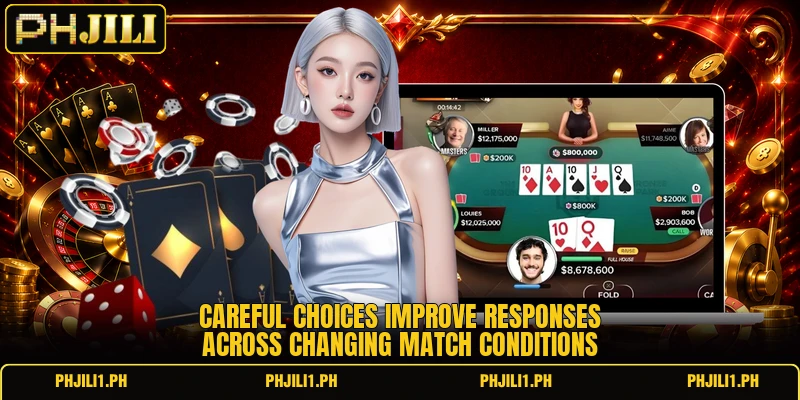 Careful choices improve responses across changing match conditions Careful choices improve responses across changing match conditions