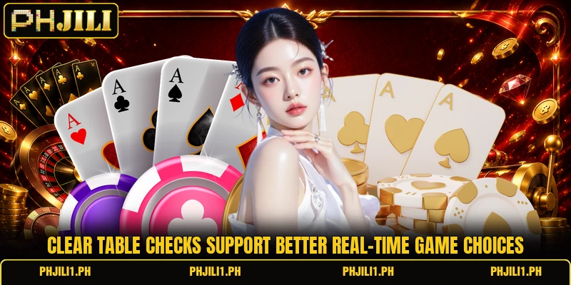 Clear table checks support better real-time game choices