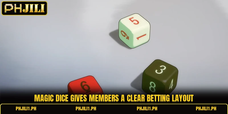 Magic Dice gives members a clear betting layout